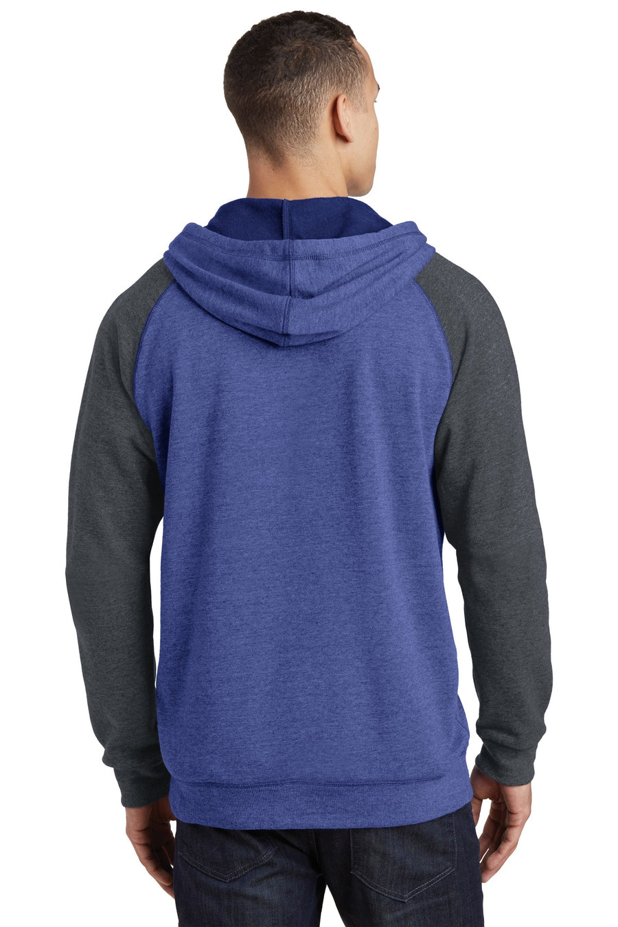 DT196-Heathered Deep Royal/ Heathered Charcoal-back_model