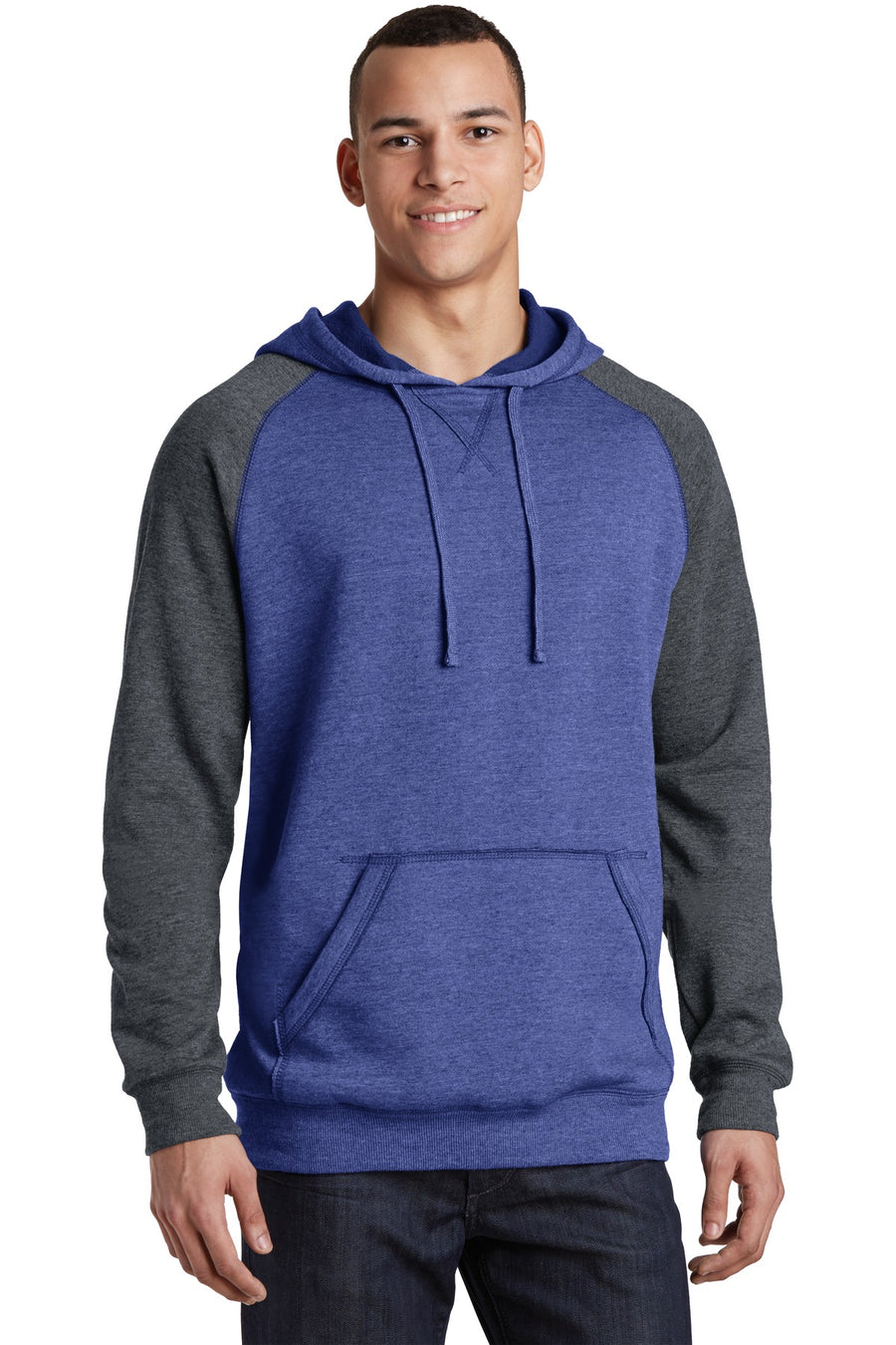 DT196-Heathered Deep Royal/ Heathered Charcoal-front_model