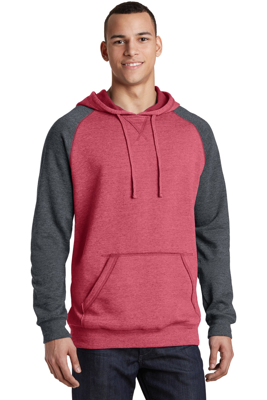 DT196-Heathered Red/ Heathered Charcoal-front_model