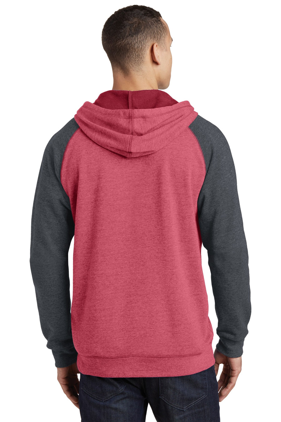 DT196-Heathered Red/ Heathered Charcoal-back_model