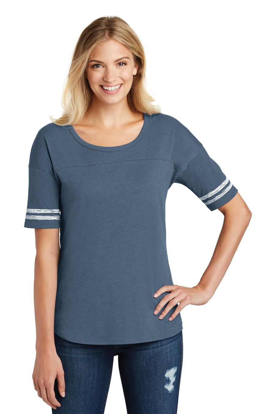 DT487-Heathered True Navy/ White-front_model