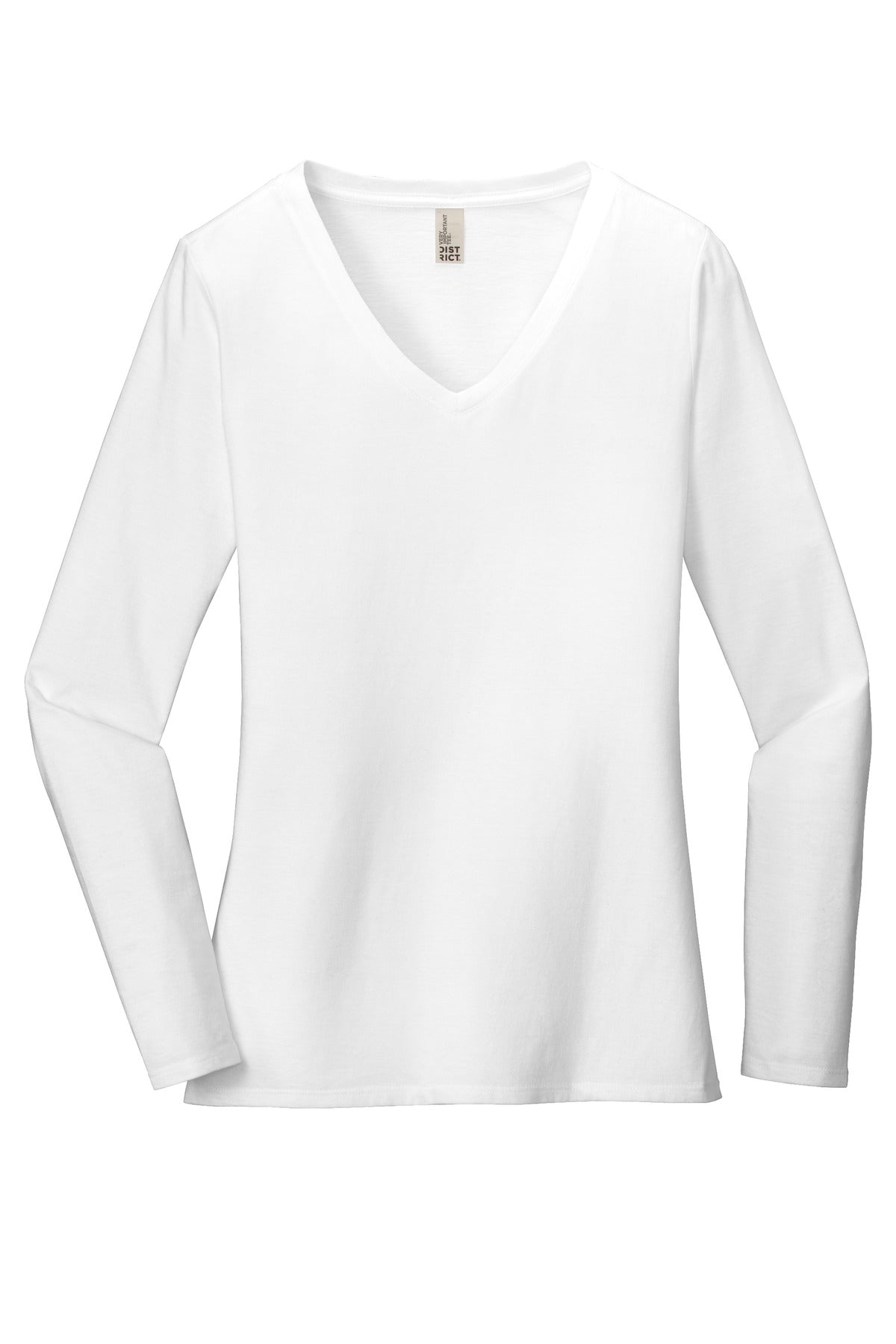 District ® Womens Very Important Tee ® Long Sleeve V Neck Dt6201 On