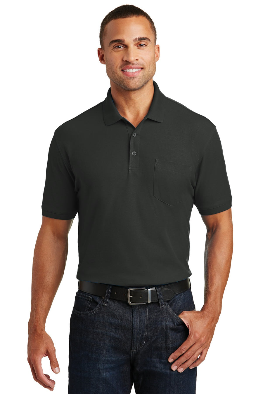 Port authority black polo online