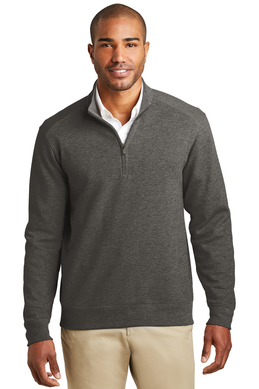 K807-Charcoal Heather/ Medium Heather Grey-front_model