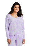 Port & Company® Women's Beach Wash® Cloud Tie-Dye V-Neck Sweatshirt LPC140V