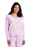 Port & Company® Women's Beach Wash® Cloud Tie-Dye V-Neck Sweatshirt LPC140V