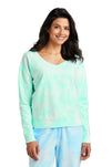 Port & Company® Women's Beach Wash® Cloud Tie-Dye V-Neck Sweatshirt LPC140V