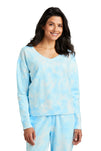Port & Company® Women's Beach Wash® Cloud Tie-Dye V-Neck Sweatshirt LPC140V