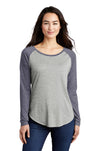 LST400LS-True Navy Heather/ Light Grey Heather-front_model