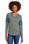 Sport-Tek® Ladies Halftime Stripe Long Sleeve V-Neck Tee LST6043