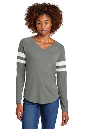 Sport-Tek® Ladies Halftime Stripe Long Sleeve V-Neck Tee LST6043