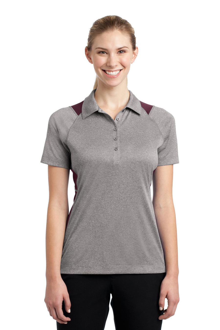 LST665-Vintage Heather/ Maroon-front_model