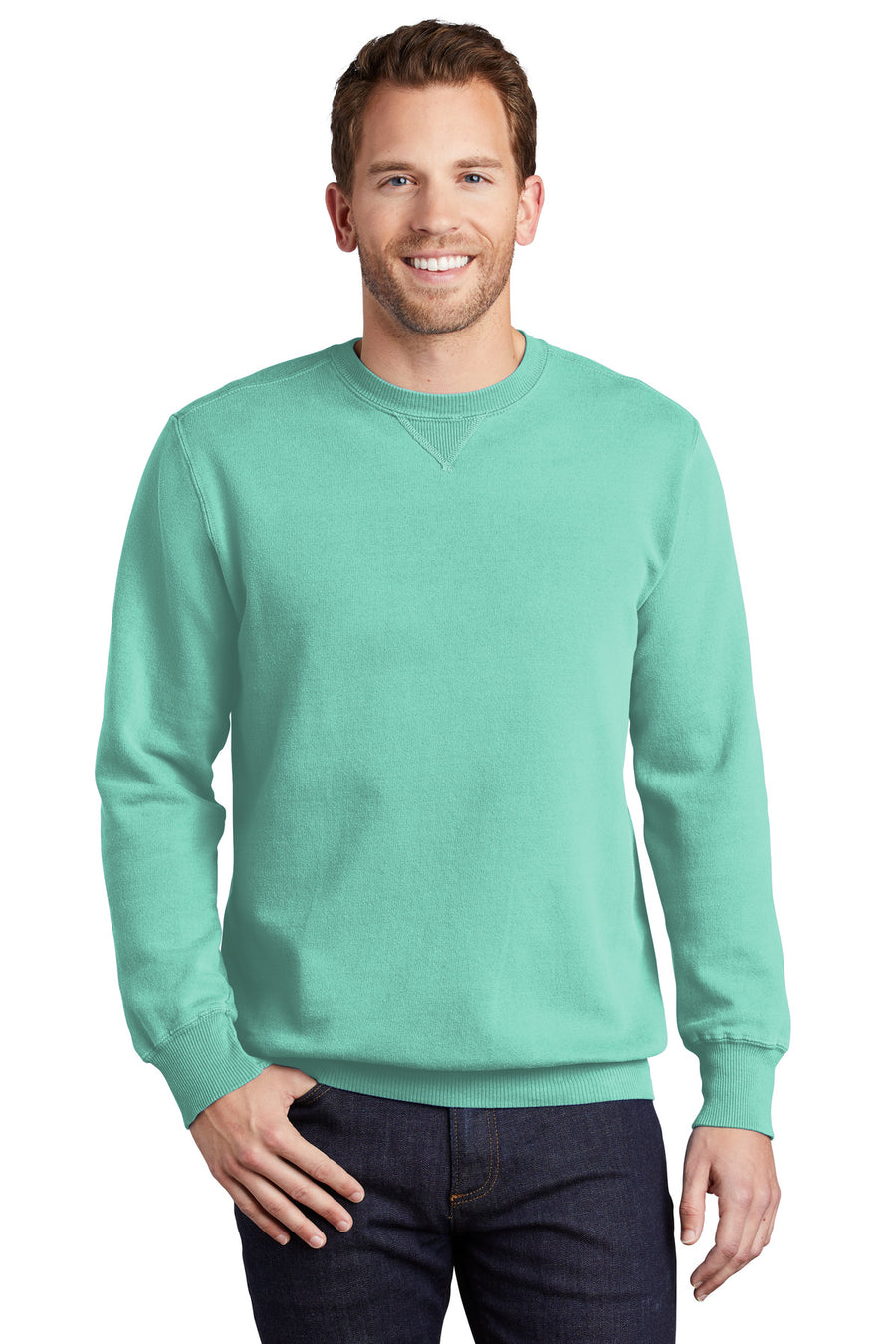 Port & Company® Beach Wash® Garment-Dyed Crewneck Sweatshirt PC098