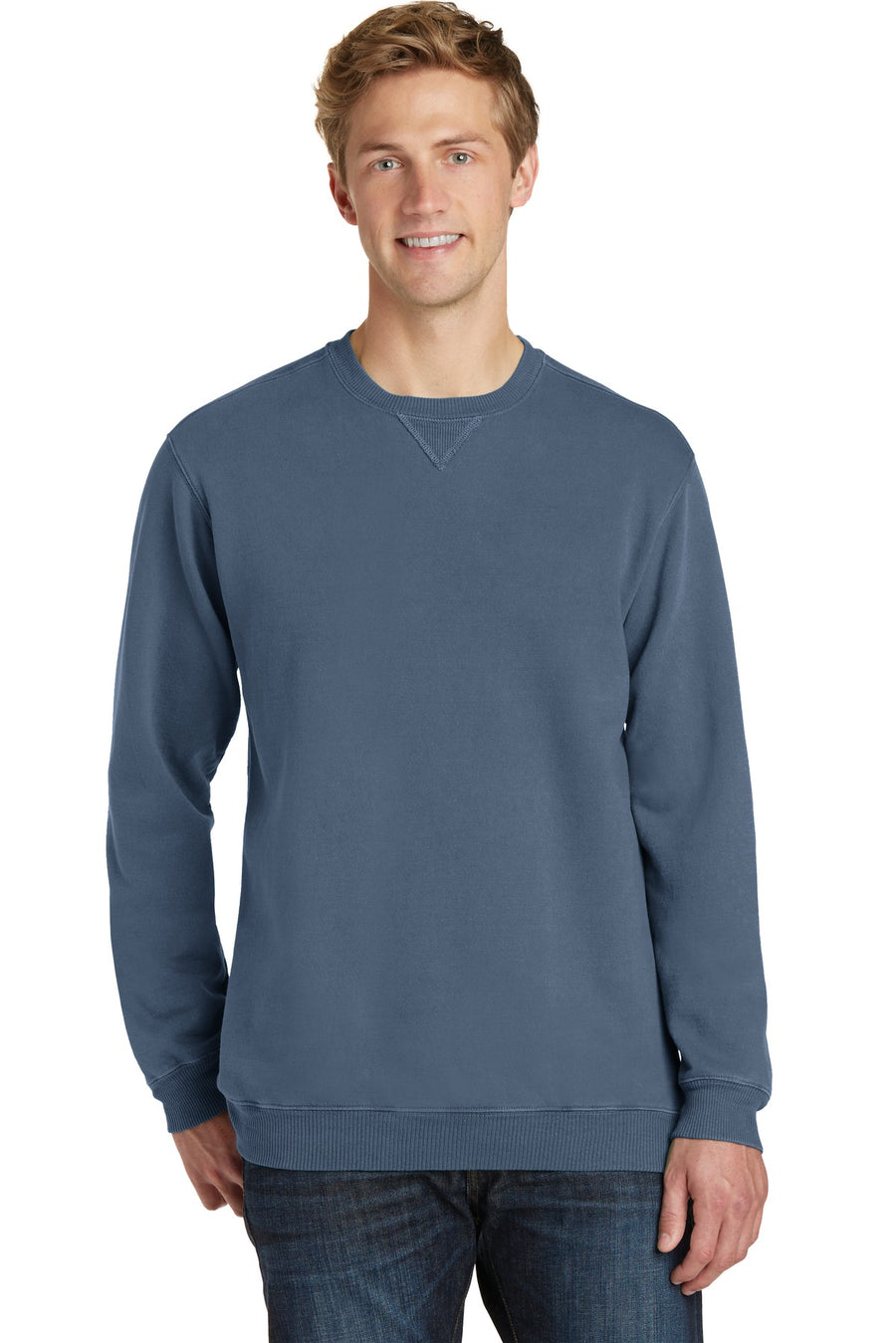 Port & Company® Beach Wash® Garment-Dyed Crewneck Sweatshirt PC098