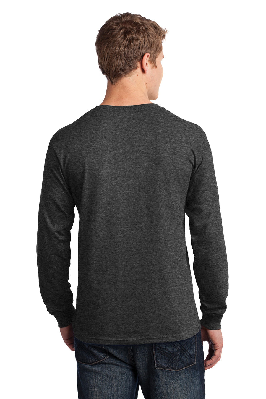 PC54LS-Dark Heather Grey-back_model