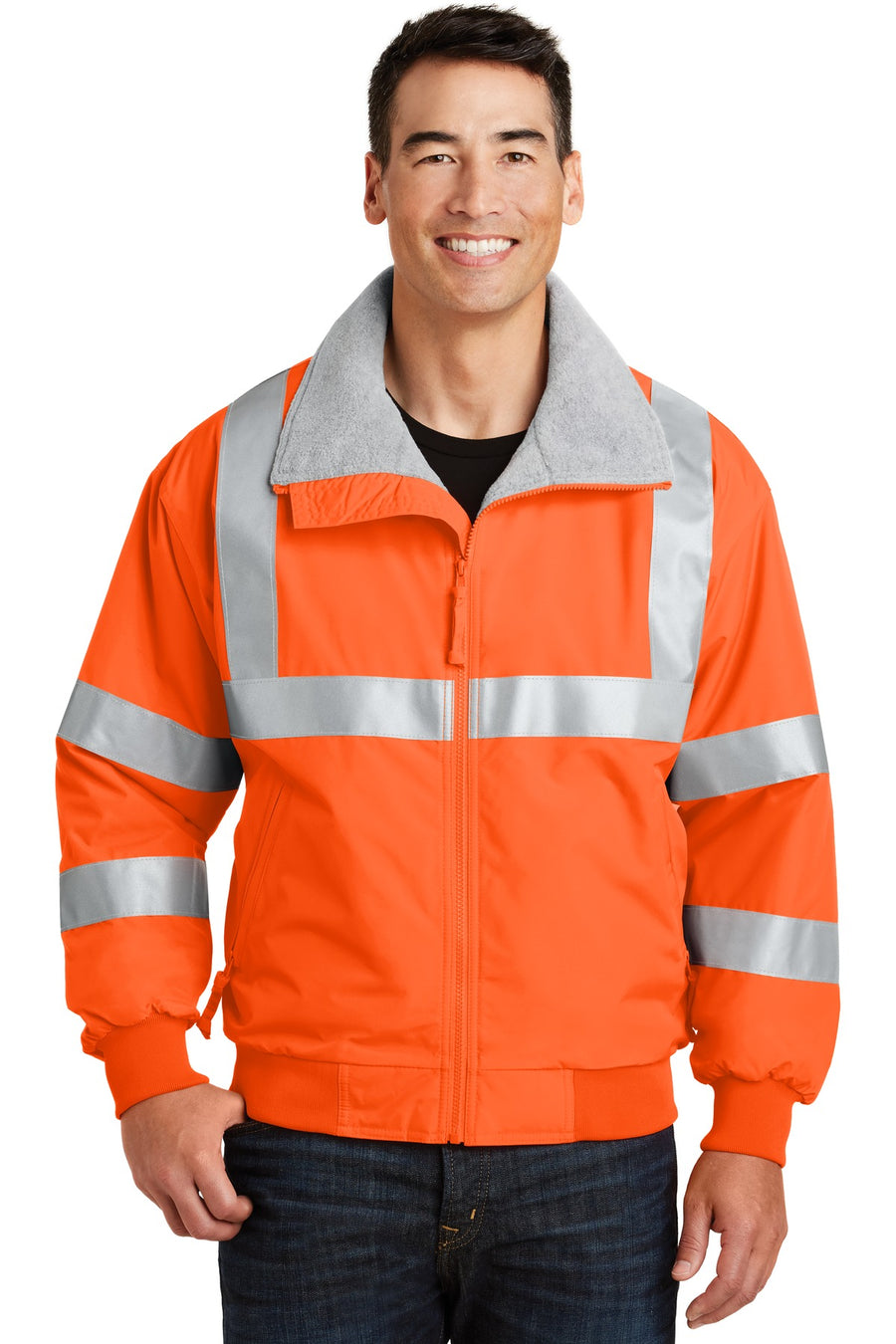 SRJ754-Safety Orange/ Reflective-front_model